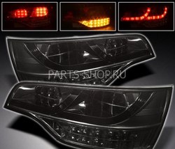 Фонари диодные на Audi Q7 тёмные