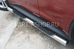 Пороги трубообразные со вставками для ноги Mazda CX-5